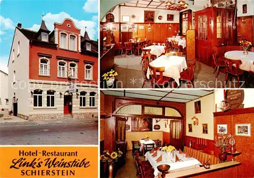 AK / Ansichtskarte 73862940 Schierstein Hotel Restaurant Links Weinstube Gastraeume Schierstein