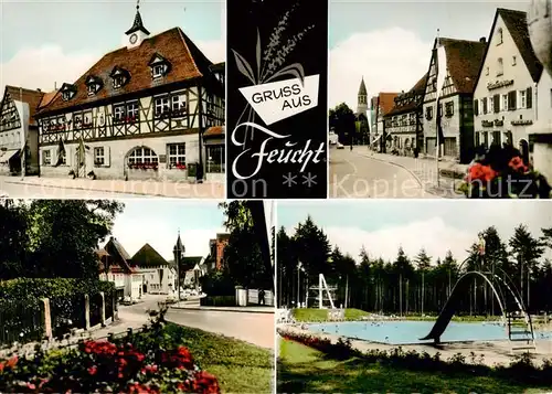 AK / Ansichtskarte 73862943 Feucht Fachwerkhaus Ortspartien Schwimmbad Feucht