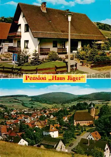 AK / Ansichtskarte 73862946 Neuhuetten_Unterfranken Pension Haus Jaeger Panorama Neuhuetten Unterfranken