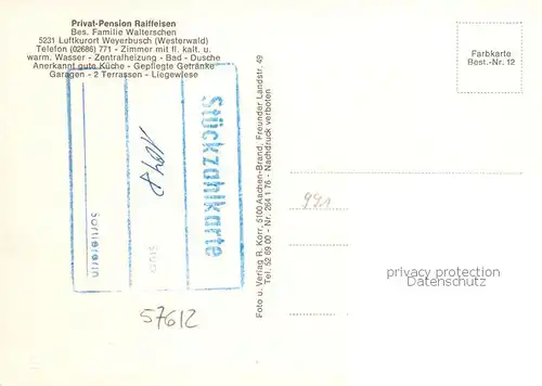 AK / Ansichtskarte  Weyerbusch Privat Pension Raiffeisen Gaststube Terrasse Weyerbusch