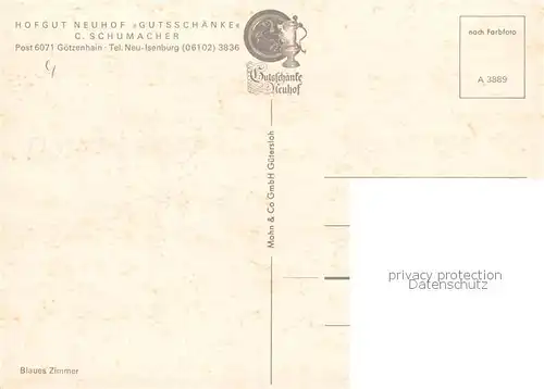 AK / Ansichtskarte  Goetzenhain Hofgut Neuhof Gutsschaenke Gaststube Goetzenhain
