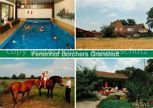 AK / Ansichtskarte 73862986 Granstedt_Selsingen Ferienhof Borchers Hallenbad Ponyreiten Gartenterrasse Granstedt_Selsingen