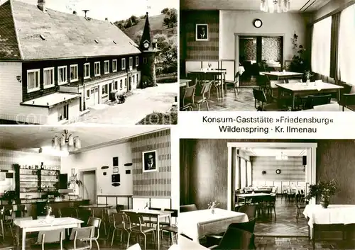 AK / Ansichtskarte  Wildenspring Konsum-Gaststaette Friedensburg Gastraum Wildenspring