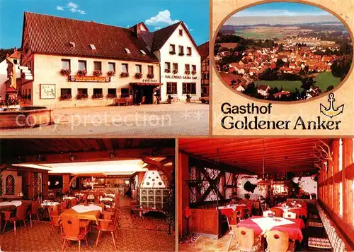 AK / Ansichtskarte 73863031 Kasendorf_Oberfranken Gasthof Goldener Anker Gastraum Luftaufnahme Kasendorf Oberfranken