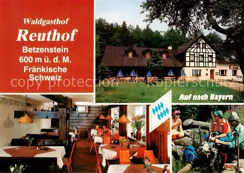 AK / Ansichtskarte 73863038 Betzenstein Waldgasthof Reuthof Gastraum Picknick Betzenstein