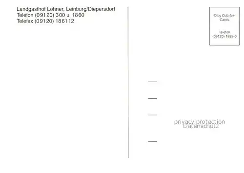 AK / Ansichtskarte  Diepersdorf_Mittelfranken Landgasthof Metzgerei Loehner Diepersdorf Mittelfranken