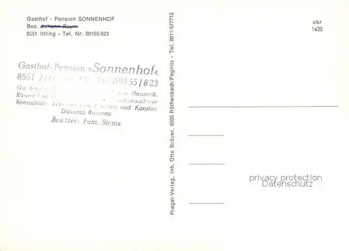 AK / Ansichtskarte 73863045 Ittling_Simmelsdorf Gasthof Pension Sonnenhof Ittling Simmelsdorf