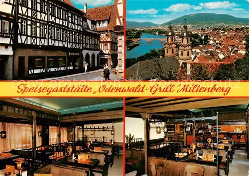 AK / Ansichtskarte  Miltenberg_Main Speisegaststaette Odenwald Grill Gastraeume Panorama Miltenberg Main