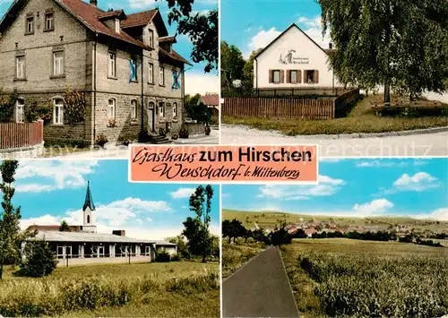 AK / Ansichtskarte 73863081 Wenschdorf Gasthaus zum Hirschen Kirche Panorama Wenschdorf