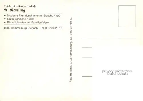 AK / Ansichtskarte  Diebach_Hammelburg Gastwirtschaft Remling Gastraeume Weiher Diebach Hammelburg