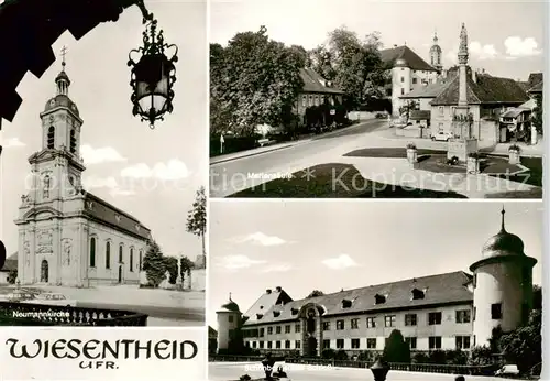 AK / Ansichtskarte  Wiesentheid Neumannkirche Mariensaeule Schoenbergisches Schloss Wiesentheid