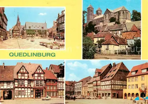 AK / Ansichtskarte  Quedlinburg Rathaus Am Dom Klopstockhaus Am Markt Quedlinburg