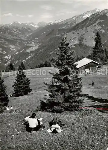 AK / Ansichtskarte  Brambrueesch_Churwalden_GR Blick in die Schanfigger Berge mit Aroser Weisshorn 