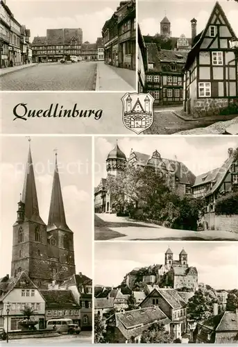 AK / Ansichtskarte  Quedlinburg Markt Kirche Ortsmotive Schloss Quedlinburg