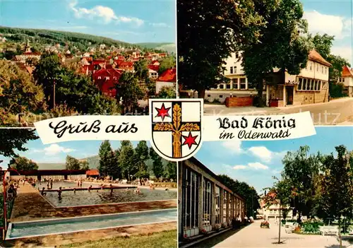 AK / Ansichtskarte 73863215 Bad_Koenig_Odenwald Panorama Schwimmbad Kurhaus Park Bad_Koenig_Odenwald