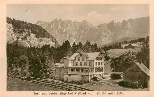 AK / Ansichtskarte  Rietbad_930m_Toggenburg_SG Gasthaus Seebensaege Ennetbuehl mit Saentis Appenzeller Alpen 