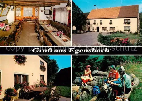 AK / Ansichtskarte 73863237 Egensbach_Mittelfranken Gasthaus Zum stillen Baechlein Picknick Egensbach Mittelfranken