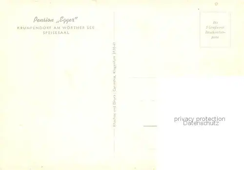 AK / Ansichtskarte  Krumpendorf_Woerthersee_AT Pension Egger Speisesaal 