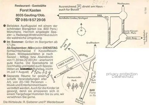 AK / Ansichtskarte  Gauting Restaurant Gaststaette Forst Kasen Gartenterrasse Gauting