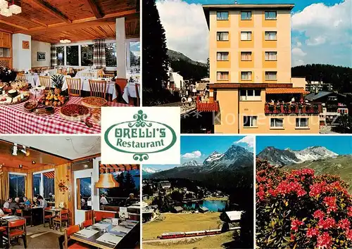 AK / Ansichtskarte  Arosa_GR Hotel Restaurant Orelli Alpenflora Panorama See Alpen Arosa_GR