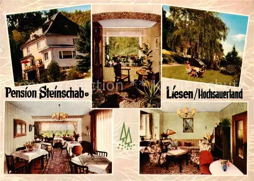 AK / Ansichtskarte  Liesen Pension Steinschab Gastraeume Garten Liesen