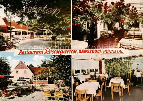 AK / Ansichtskarte  Sanssouci Restaurant Rosengarten im Hoennetal Gartenterrasse Sanssouci