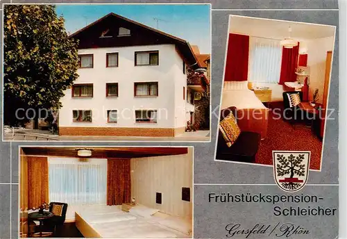 AK / Ansichtskarte 73863283 Gersfeld_Rhoen Pension Schleicher Femdenzimmer Gersfeld Rhoen