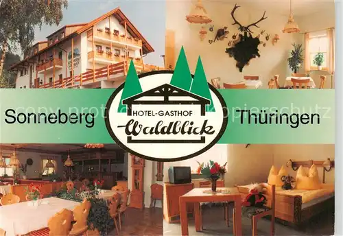 AK / Ansichtskarte 73863298 Sonneberg__Thueringen Hotel Gasthof Waldblick Restaurant Fremdenzimmer 
