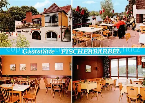 AK / Ansichtskarte  Veitshoechheim Gaststaette Fischerbaerbel Gastraum Terrasse Veitshoechheim