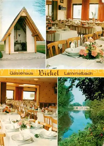 AK / Ansichtskarte  Lammelbach_Herrieden Gaestehaus Birkel Restaurant Partie am Fluss 