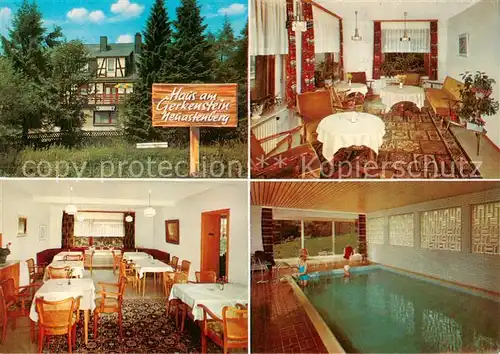 AK / Ansichtskarte 73863392 Neuastenberg Pension Haus am Gerkenstein Gaststube Hallenbad Neuastenberg