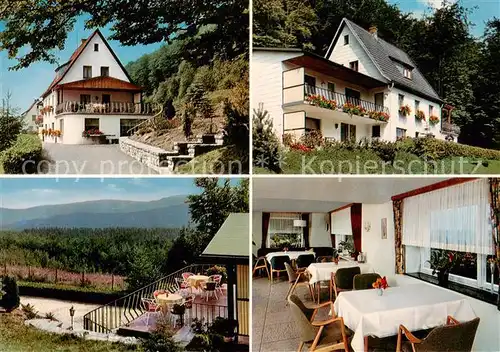 AK / Ansichtskarte 73863395 Mollseifen Pension Haus Ulrike Gastraum Terrasse Landschaftspanorama Mollseifen