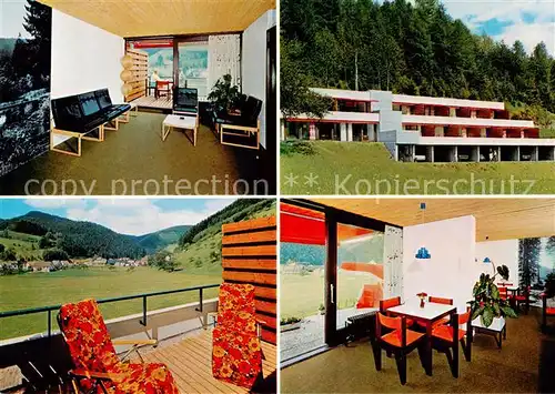 AK / Ansichtskarte  Schenkenzell Gaestehaus Adler Fremdenzimmer Gastraum Balkon Panorama Schenkenzell