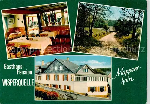 AK / Ansichtskarte  Mappershain Gasthaus Pension Wisperquelle Gastraum Landschaft Mappershain