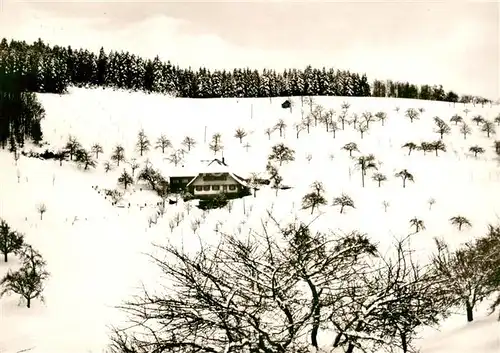 AK / Ansichtskarte 73863429 Oberharmersbach Pension Langenberg Winterlandschaft Schwarzwald Oberharmersbach