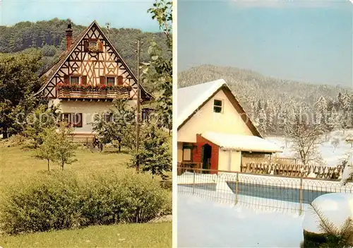 AK / Ansichtskarte 73863430 Ohlsbach Pension Waldblick Sommer und Winter im Schwarzwald Ohlsbach