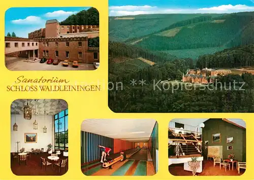 AK / Ansichtskarte 73863448 Waldleiningen_Pfalz Sanatorium Schloss Waldleiningen Gastraum Kegelbahn  Waldleiningen_Pfalz