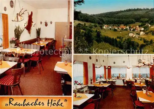 AK / Ansichtskarte  Raubach_Odenwald Cafe Gaststaette Raubacher Hoehe Gastraeume Panorama Raubach Odenwald