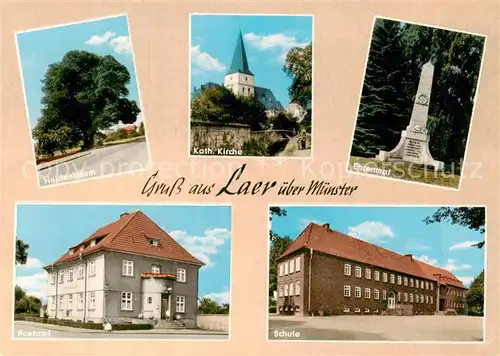 AK / Ansichtskarte 73863499 Laer_Meschede Heidenbaum Kath Kirche Ehrenmal Postamt Schule Laer Meschede