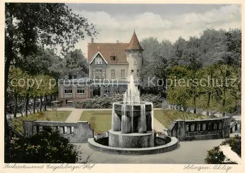 AK / Ansichtskarte  Ohligs_Solingen Parkrestaurant Engelsberger Hof Brunnen 