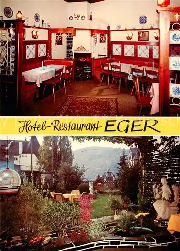 AK / Ansichtskarte  Assmannshausen_Rhein Hotel Restaurant Eger Gaststube Garten Assmannshausen Rhein