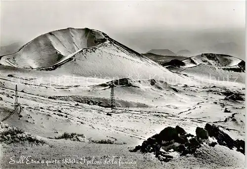 AK / Ansichtskarte  Etna__Catania_Sicilia_Vulcano_IT SullEtna a quota 1850 I piloni della funivia 