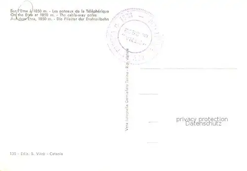 AK / Ansichtskarte  Etna__Catania_Sicilia_Vulcano_IT SullEtna a quota 1850 I piloni della funivia 