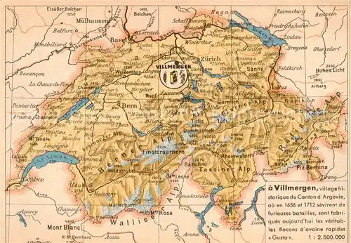 AK / Ansichtskarte  Villmergen_AG Gebietskarte 