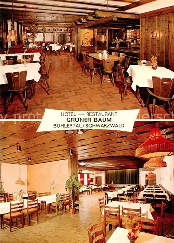 AK / Ansichtskarte 73863589 Buehlertal Hotel Restaurant Gruener Baum Gastraeume Festsaal Buehlertal