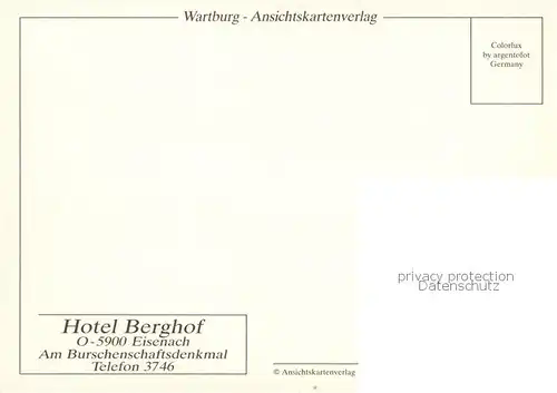 AK / Ansichtskarte 73863630 Eisenach Hotel Berghof Gastraeume 