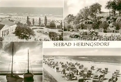 AK / Ansichtskarte  Heringsdorf__Ostseebad_Usedom Blick auf den Kurpark mit Badestrand 