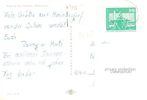 AK / Ansichtskarte  Heringsdorf__Ostseebad_Usedom Blick auf den Kurpark mit Badestrand 