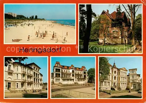 AK / Ansichtskarte  Heringsdorf__Ostseebad_Usedom Strand FDGB Erholungsheime Marchlewski Camara M Balia Giuseppe di Vittorio und Einheit 