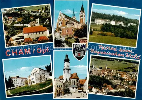 AK / Ansichtskarte 73863652 Cham__Oberpfalz Teilansichten mit Kirchen 